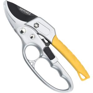 MEPEREZ Ultra Sharp Germany Steel Pruning Shears - Cuts 3X Easier, Ergonomic Design - Weak Hand Arthritis Snips, Effortlessly 1-Inch Cut Capacity Heavy Duty Garden Scissors, Sharp Garden Clippers