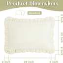 KKJIAF Ruffle Pillow Cases Standard Size Set of 2, Ruffled Pillow Covers with Envelope Closure, Wrinkle Resistant Ruffled Pillow Shams 20" x 26", Beige