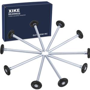 XiKe 10 Pack Black 2" Nylon Garage Door Roller 7" Stem, Quiet/Durable and High Load, Use 6200-2RS Double Seals Precision Bearings