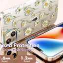 luolnh Compatible with iPhone 14 Case for Girly Women Shockproof Clear Plant Pattern Hard Back Cover for iPhone 14 6.1 inch 2022(Green Chrysanthemum)