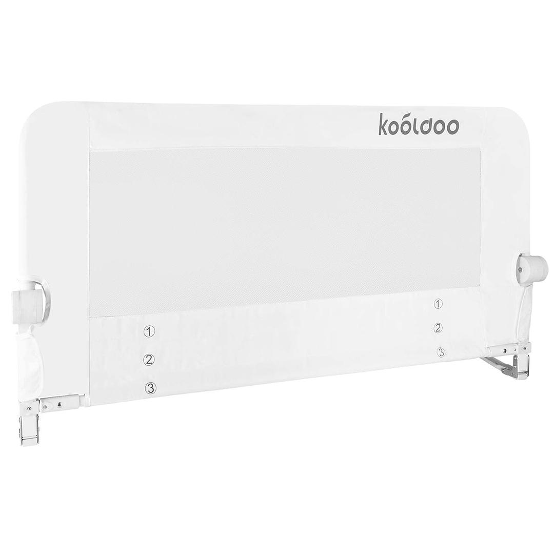 Toddlers Bed Rail Guard 51"*22.8" Swing Down Bed Rail for Toddlers, Tall Baby Bed Side Rails for Twin, Full, Queen Size, Bunk, Bed Side Railing Guards for Kids(White)