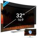 QOYZINE 2 Pack 32 inch Computer Privacy Screen Filter for 16:9 Aspect Ratio Widescreen Monitor,32in Curved Computer Monitor Privacy Shield Anti Glare Blue Light Eye Protection, Anti-Scratch Removable Protector Film