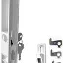 T-HAKEN Sliding Glass Door Handle Set | 6‑5/8″ Hole‑Center, Flush‑Mount Hook Style, Non‑Handed, Fits 1″–1 1/8″ Thick Doors – Keyed (White)