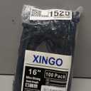 XINGO 16 Inch Black Large Zip Ties Heavy Duty 100 PCS, 200 LBS Ultra Strong Plastic Wire Ties, Large Cable Ties Extra Long Tie Wraps, Indoor and Outdoor UV Resistant