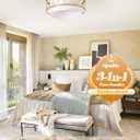 Gold Caged Ceiling Fan with Light, 20" Flush Mount Boho Ceiling Fans with Lights Remote Control, Low Profile Fandelier Fabric with 6 Speeds for Bedroom,Nursery,Living Room