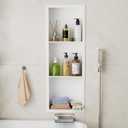 Shower Niche 12"x36"  Stainless Steel Recessed Wall Shelf for Bathroom Double Tier Niche with Drainage Channel, Suitable for Shower Storage, recessed Medicine Cabinet, Recessed Wall Cabinet (White)