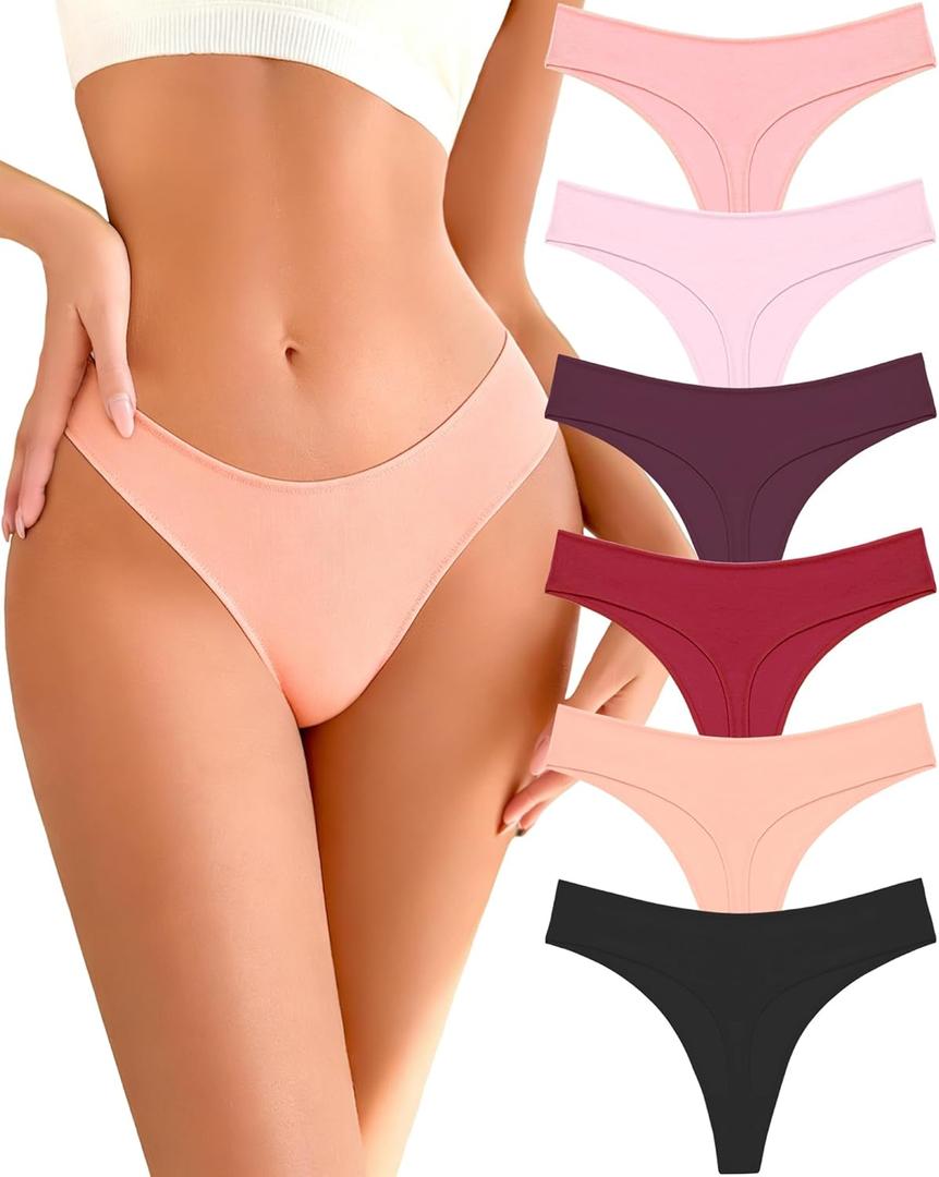 READY TO LOVE Cotton Underwear for Women Pack Breathable Thongs for Women Sexy Stretch Soft Womens Panties Thong XS-XL