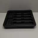 Homecor Silverware Organizer - Expandable Large Kitchen Drawer Organizer Utensil Organizer with 2 Removable Knife Blocks, 22"x 19"Cutlery Tray Drawer Dividers for Kitchen Flatware(6-9 Slots) (Black)