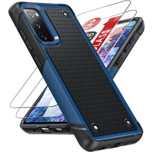 LeYi for Galaxy S20FE 5G Case: Phone Case Samsung S20 FE with 2 Pack Screen Protectors, Dual Layer Protective Hard PC Back & Soft Bumper Resilient Shock Absorb Case for Samsung Galaxy S20 FE 5G, Blue (Deep Sea Blue)