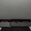 3 Pack Large Capacity Storage Bins Closet Organizer for Shelves, Fabric Closet Storage Baskets Boxes with Leather Handles for Organizing Clothes, Sheets, Jeans, Toys, Books (Black and Grey)