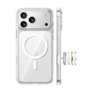 Y-Case Stronger Magnetic & Anti-Yellowing for iPhone 17 Pro Case Clear, Fit for MagSafe, Military Grade Drop Protection, Camera Control, DIY Button, Slim for iPhone 17 Pro Max Case Diamond Clear