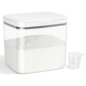 Versatile Storage Container Bin with Pop-up Lid & Scoop, Rice Flour Container Dog Cat Food Storage Container, Laundry Room Organization Household Essentials Kitchen Pantry Organizers