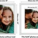 Americanflat 16x20 Picture Frame with Polished Plexiglass - Use as 11x14 Frame with Mat or Display 16x20 Photo Without Mat - Hudson Collection - Wide Picture Frames for Wall Display - White