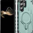 for Samsung Galxy S25 Ultra Case.Hard Phone Cover with Strong Magnetic Heavy Duty Protection.Reinforcement of The Four Corners.Anti-Slip Anti-Fingerprint (Green, S25 Ultra)