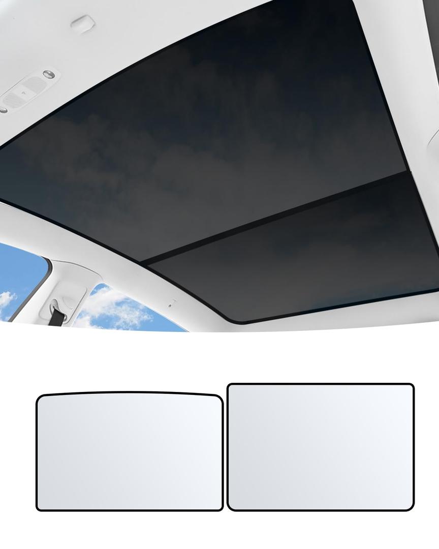 Roof Sunshade, Windshield Sunshade,Glass Sunroof Shade UV Sun Blocking Heat Shade Comptatible with Tesla Model S (Black (2016-2021))