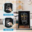 4 THOUGHT Small Tabletop Chalkboard Signs, 9.5" x 14" Magnetic Mini Chalk Board with Stand for Food Wooden Frame Easel Countertop Menu Board for Kitchen Cafe Home Pub, Black