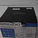 Greadio Boombox CD Player Cassette Player Combo, Boom Box Portable CD Players for Home with Bluetooth, Support AM FM Radio/Remote Control/AUX/USB/Earphone, AC/Battery Operated, LCD Display (Blue)