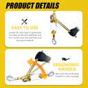 Come Along Winch Puller 3T 10FT, Cable Hoist Winch Puller with 2 Hooks, Come Along Tool Heavy Duty, Ratchet Puller for Lifting Pulling Construction Building