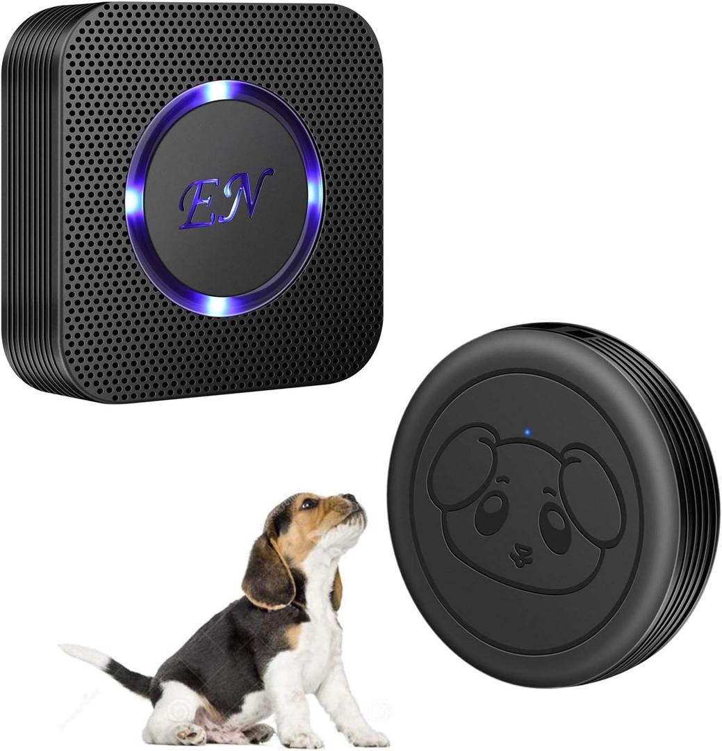 EverNary Dog Door Bell, Dog Doorbells for Potty Training, Wireless Dog Bells for Door to Go Outside, Door Bell for Dogs to Go Potty (1 Receiver and 1 Transmitter) (Black)