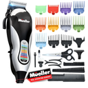 Mueller Ultragroom Professional Hair Clippers for Men with Colored Design, Hair Trimmer for Men, 12 Guide Combs, Trimmer for Hair, Beards, Head, Body, and Face