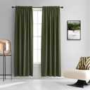 DONREN Dark Olive Green Christmas Deco Blackout Curtains 84 Inch Length for Guest Room - Cedar Green Room Darkening Thermal Insulated for Bedroom Livingroom 52" Wide x 84" Long,2 Panels