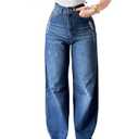 ZERMOM Women's Wide Leg Jeans Destroyed Casual Stretch High Rise Distressed Baggy Loose Denim Pants size 2XL