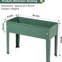 Raised Garden Bed, Elevated Planter Green Metal Plant Box with Legs Standing Garden Stand Drainage Holes Green