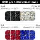 Hotfix Rhinestones Applicator Bedazzler Hot Fix Applicator Tool Kit with Crystals Gems 8600Pcs for Bedazzling Clothes Clothing Fabric Bedazzle, Heat Bedazzled Diamond Pen Setter Iron on Wand with Tips