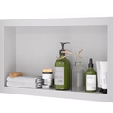 NUWJBYE Single Waterproof Shelves 12" x 24" Stainless Steel Shower Niche, No-Tile Needed Bathroom Organizer, Rustproof Wall Shelf for Shampoo, Soap & Toiletries, White