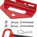 Zero Turn Trailer Hitch With Hitch Pin, 1/4"(6mm) Thick Heavy Duty Steel Universal Lawn Mower Towing Hitch Kit With Pin, Versatile Chain Slot Rugged Hitch Included Carriage Bolt & R Clip Red & Red