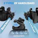 Guiseapue 2 Packs Cup Holder for Walker: Stroller Cup Holder Attachment with Phone Holder, Wheelchair/Stroller Accessories for Uppababy, Nuna, Doona, Bike, Scooter, Baby Travel Essential, Black