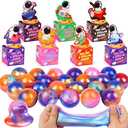 28 Pack Valentines Day Gifts for Kids Classroom Galaxy Slime Kit Valentines Cards Space Gift Boxes for Kids School, Valentines Day Slime Fidget Toys Exchange Cards Valentines Party Favors Boys Girls