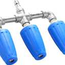 Triple Turbo Nozzle Pressure Washer, 3-in-1 Power Washer Turbo Nozzle with 1/4" Quick Connect, 360 Rotating Turbo Nozzle Tip- 4000 PSI, 4-6 GPM, 2.0 Orifice, Blue