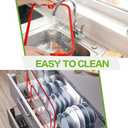 2 Pack Clear Glass Cutting Board, 2 Size Chopping Board with Non-slip Edges, Tempered Cutting Board with Hanging Hole for Kitchen Counter, Meal Prep, Dishwasher Safe (15"x 10", 12"x 8")