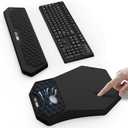 Ergonomic Mouse Pad and Keyboard Wrist Rest Support Set, Massage Design Mousepad for Carpal Tunnel Pain Relief, Memory Foam, Non-Slip PU Base for Computer Desk, Black