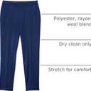 Calvin Klein Boys Flat Front Suit Dress Pant, Infinite Blue, 14 Husky
