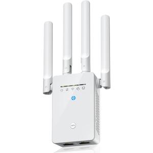 WiFi Extender Signal Booster, Long Range Internet Booster Extender for Home, Mesh Wi-Fi 6X Faster Wireless WiFi Repeater with Ethernet Port, Broader Coverage Than Ever, 1-Tap Setup