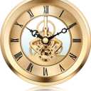 Hicarer 4 1/16 Inch Gold Skeleton Clock Insert with Gold Bezel