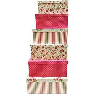 Elegant Decorative Themed Extra Large Nesting Gift Boxes -6 Boxes- Nesting Boxes Beautifully Themed and Decorated - Perfect for Gifts or Simple Decoration Around the House! (Flower)