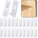 20pcs Plastic Locking Shelf Support Pegs,5mm Shelf Pins,Self-Locking Bracket Clips,Clear Shelf Pegs for for Kitchen Cabinet Furniture Book Shelves, 5mm Peg x 3/4" Thick Shelves