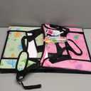 2PCS Kids Travel Tray, Car Seat Tray for kids Travel, Toddler Road Trip Essentials With Drawing Kit, Toddler Lap Desk Organizer for Car, Carseat Table for Airplane (Light Pink/Green-2PCS)