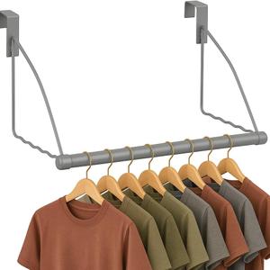 HOLDN STORAGE Over The Door Hanger - Door Rack Hangers for Clothes - Space Saving Designed for Bedroom & Bathroom - Ideal for Clothes & Towels - Drying Rack, Gray
