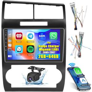 Hikity Android Car Stereo for Dodge Charger/Magnum (LHD) 2005-2007 Radio 2+64G 9 Inch Touchscreen Radio Carplay Android Auto Support WiFi Bluetooth FM EQ Backup Camera