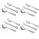 HaWare 12-Piece Toddler Kids Silverware Set, Stainless Steel Hammered Flatware Cutlery, Children Tableware Includes 4 Spoons&Forks&Butter Knives, Ideal for Preschooler, Dishwasher Safe