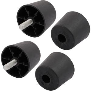4Pcs 60mm Home hardware x 50mm M10 Threaded Black Round Plastic Base Leveling Foot Furniture Sofa Glide Model:77as245qo748 