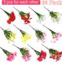 Thiccywoov 36 Bundles Artificial Flowers for Outdoors UV Resistant, Faux Greenery Flowers for Porch Planters Patio Window Box Farmhouse Garden Decor