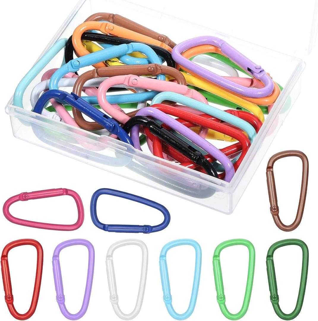24Pcs Carabiner Clip Metal Colored Keychain Clip, Cute Carabiner Clips Keychain Buckle Clip Trigger, Spring D Rings, DIY Accessories for Purse Keyrings Handbag Lanyard DIY Bag Charm Dog