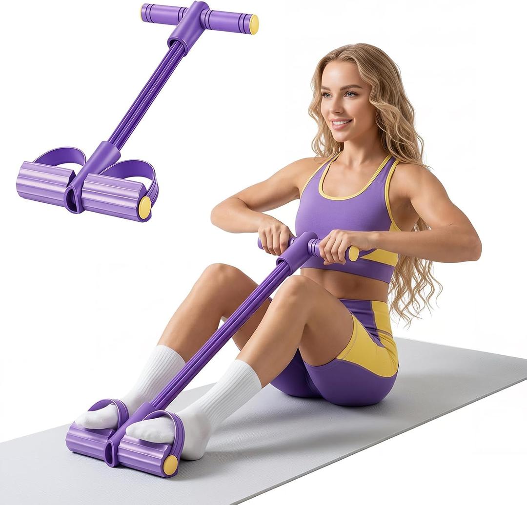 2026 Upgraded 8 - Tube Pedal Resistance Bands with Handles - Ultra - Strong Tension for Full - Body Workout - Ideal for Home, Office & Travel Fitness(Purple)