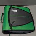 Case-it Mighty Zip Tab School Zipper Binder | 3-Inch O-Rings, 600-Sheet Capacity, 5-Subject Expanding File Folder, Multiple Pockets & Storage Organizer, Shoulder Strap | D-146 Canopy Green