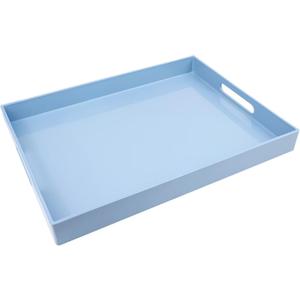 Spsyrine Serving Tray with Handles, Plastic Decorative Tray for Coffee Table, Living Room, Home Decor, 3040B